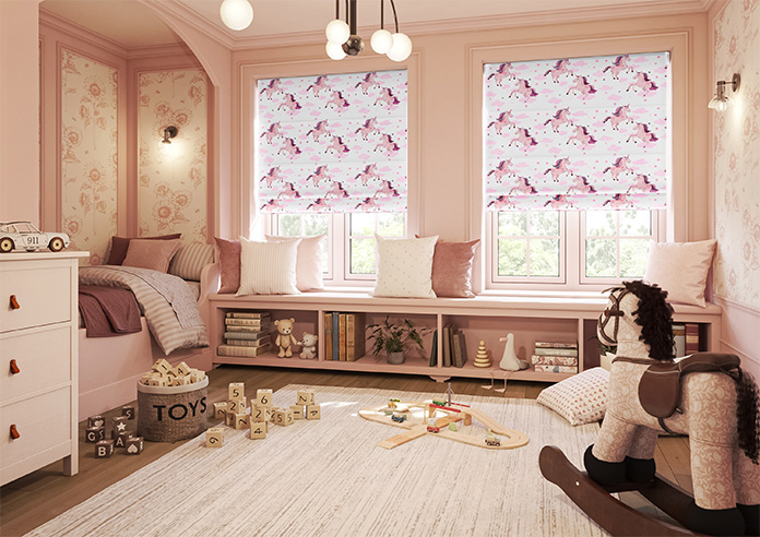 Unicorn Magic, Pink - Twist&Fit Roman Blind - Image 6